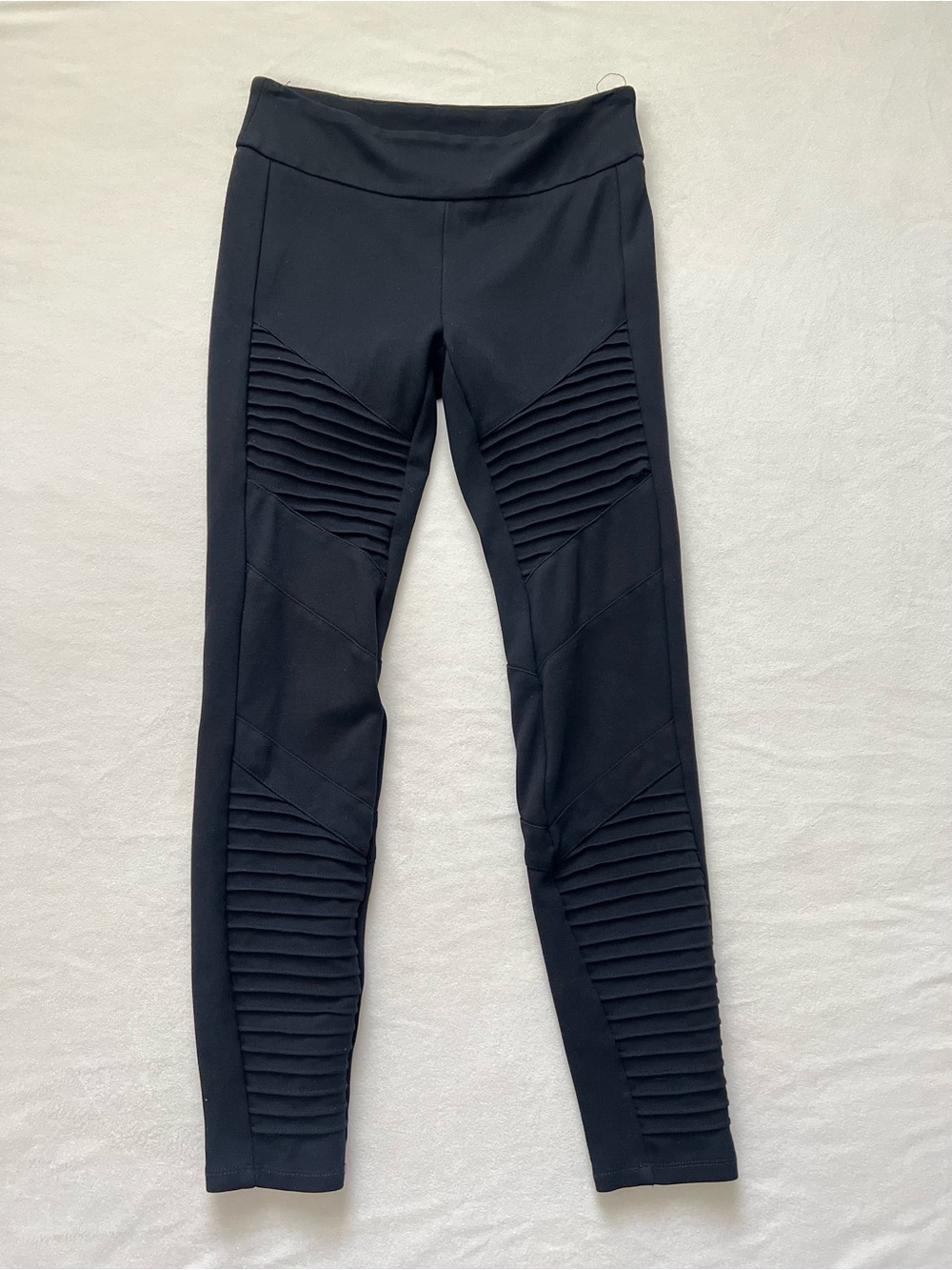 Adrienne Vittadini Black Moto Pants Leggings Size 2